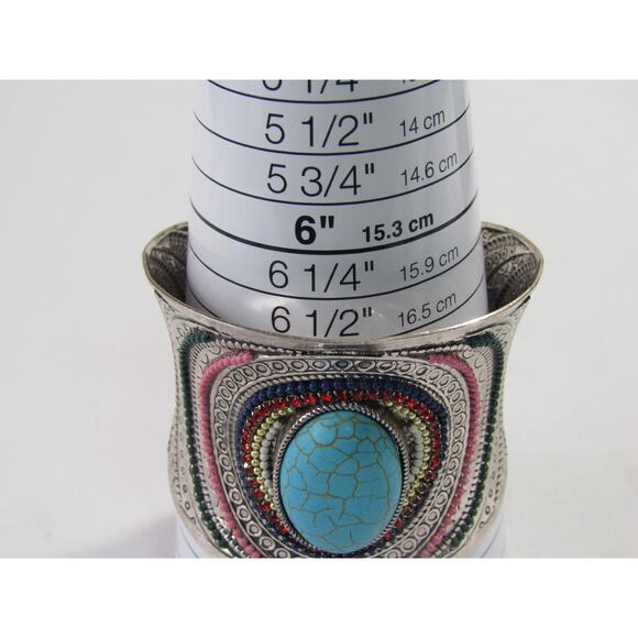 Chico's Brass Black Bead Cuff Bracelet Wrist size 6‎ Whisygoth Rave Novelty Open - Picture 5 of 7